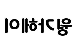 KPOP LOONA(이달의 소녀、今月の少女) 비비 (ビビ) 応援ボード・うちわ　韓国語/ハングル文字型紙 左右反転