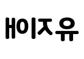 KPOP LOVELYZ(러블리즈、ラブリーズ) 지애 (ジエ) 応援ボード・うちわ　韓国語/ハングル文字型紙 左右反転