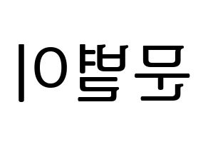 KPOP Mamamoo(마마무、ママムー) 문별 (ムンビョル) プリント用応援ボード型紙、うちわ型紙　韓国語/ハングル文字型紙 左右反転