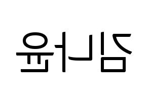 KPOP MOMOLAND(모모랜드、モモランド) 나윤 (ナユン) コンサート用　応援ボード・うちわ　韓国語/ハングル文字型紙 左右反転