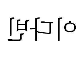 KPOP MOMOLAND(모모랜드、モモランド) 연우 (ヨンウ) 応援ボード・うちわ　韓国語/ハングル文字型紙 左右反転