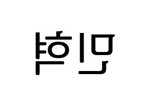 KPOP MONSTA X(몬스타엑스、モンスタ・エックス) 민혁 (ミニョク) プリント用応援ボード型紙、うちわ型紙　韓国語/ハングル文字型紙 左右反転