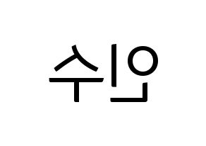 KPOP MYNAME(마이네임、マイネーム) 인수 (インス) コンサート用　応援ボード・うちわ　韓国語/ハングル文字型紙 左右反転