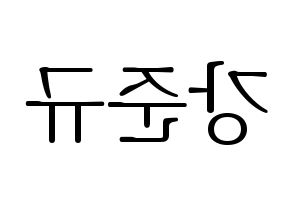 KPOP MYNAME(마이네임、マイネーム) 준Q (ジュンQ) 応援ボード・うちわ　韓国語/ハングル文字型紙 左右反転