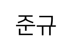 KPOP MYNAME(마이네임、マイネーム) 준Q (ジュンQ) プリント用応援ボード型紙、うちわ型紙　韓国語/ハングル文字型紙 通常
