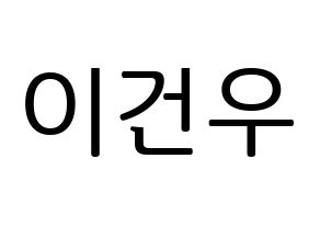 KPOP MYNAME(마이네임、マイネーム) 건우 (コヌ) プリント用応援ボード型紙、うちわ型紙　韓国語/ハングル文字型紙 通常