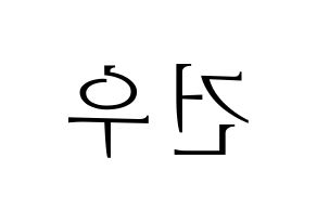 KPOP MYNAME(마이네임、マイネーム) 건우 (コヌ) 応援ボード・うちわ　韓国語/ハングル文字型紙 左右反転