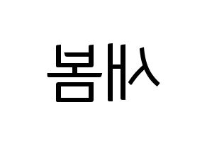 KPOP NATURE(네이처、ネイチャー) 새봄 (セボム) コンサート用　応援ボード・うちわ　韓国語/ハングル文字型紙 左右反転