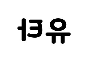 KPOP NCT(엔씨티、エヌシーティー) 유타 (ユウタ) 応援ボード・うちわ　韓国語/ハングル文字型紙 左右反転