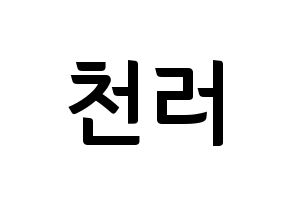 KPOP NCT(엔씨티、エヌシーティー) 천러 (チョンロ) k-pop アイドル名前 ファンサボード 型紙 通常