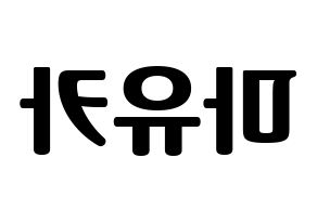 KPOP NiziU(니지유、ニジュー) 마유카 (麻由佳) コンサート用　応援ボード・うちわ　韓国語/ハングル文字型紙 左右反転