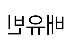 KPOP OH MY GIRL(오마이걸、オーマイガール) 비니 (ビニ) プリント用応援ボード型紙、うちわ型紙　韓国語/ハングル文字型紙 左右反転