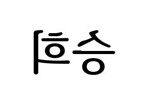 KPOP OH MY GIRL(오마이걸、オーマイガール) 승희 (スンヒ) プリント用応援ボード型紙、うちわ型紙　韓国語/ハングル文字型紙 左右反転