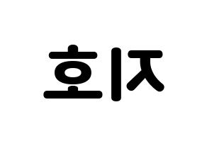 KPOP OH MY GIRL(오마이걸、オーマイガール) 지호 (ジホ) 応援ボード・うちわ　韓国語/ハングル文字型紙 左右反転