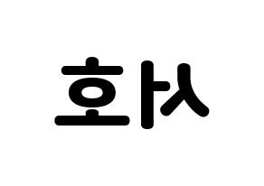 KPOP ONEUS(원어스、ワナス) 서호 (ソホ) 応援ボード・うちわ　韓国語/ハングル文字型紙 左右反転