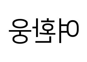 KPOP ONEUS(원어스、ワナス) 환웅 (ファヌン) プリント用応援ボード型紙、うちわ型紙　韓国語/ハングル文字型紙 左右反転