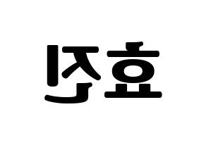 KPOP ONF(온앤오프、オンエンオフ) 효진 (ヒョジン) コンサート用　応援ボード・うちわ　韓国語/ハングル文字型紙 左右反転
