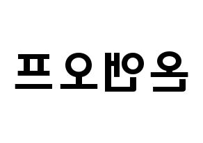 KPOP歌手 ONF(온앤오프、オンエンオフ) 応援ボード型紙、うちわ型紙　韓国語/ハングル文字 左右反転