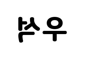 KPOP PENTAGON(펜타곤、ペンタゴン) 우석 (ウソク) 応援ボード・うちわ　韓国語/ハングル文字型紙 左右反転