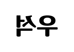 KPOP PENTAGON(펜타곤、ペンタゴン) 우석 (ウソク) コンサート用　応援ボード・うちわ　韓国語/ハングル文字型紙 左右反転