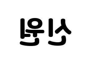 KPOP PENTAGON(펜타곤、ペンタゴン) 신원 (シノン) 応援ボード・うちわ　韓国語/ハングル文字型紙 左右反転