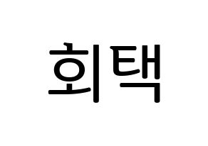 KPOP PENTAGON(펜타곤、ペンタゴン) 후이 (フイ) プリント用応援ボード型紙、うちわ型紙　韓国語/ハングル文字型紙 通常