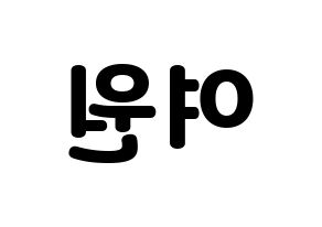 KPOP PENTAGON(펜타곤、ペンタゴン) 여원 (ヨウォン) 応援ボード・うちわ　韓国語/ハングル文字型紙 左右反転