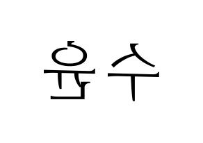 KPOP RCPC(로켓펀치、ロケットパンチ) 수윤 (スユン) 応援ボード・うちわ　韓国語/ハングル文字型紙 左右反転