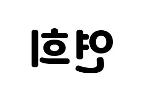 KPOP RCPC(로켓펀치、ロケットパンチ) 연희 (ヨ二) 応援ボード・うちわ　韓国語/ハングル文字型紙 左右反転