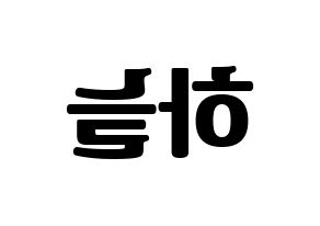 KPOP SATURDAY(새러데이、サタデー) 하늘 (ハヌル) コンサート用　応援ボード・うちわ　韓国語/ハングル文字型紙 左右反転