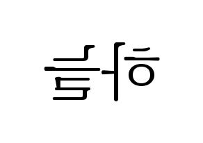 KPOP SATURDAY(새러데이、サタデー) 하늘 (ハヌル) 応援ボード・うちわ　韓国語/ハングル文字型紙 左右反転