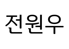 KPOP SEVENTEEN(세븐틴、セブンティーン) 원우 (ウォヌ) プリント用応援ボード型紙、うちわ型紙　韓国語/ハングル文字型紙 通常