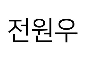 KPOP SEVENTEEN(세븐틴、セブンティーン) 원우 (ウォヌ) プリント用応援ボード型紙、うちわ型紙　韓国語/ハングル文字型紙 通常