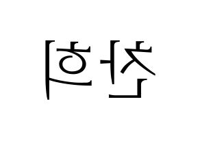 KPOP SF9(에스에프나인、エスエフナイン) 찬희 (チャニ) 応援ボード・うちわ　韓国語/ハングル文字型紙 左右反転