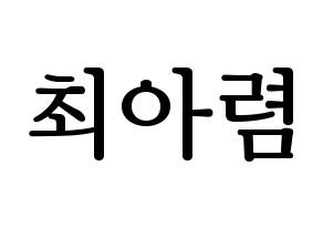 KPOP SHA SHA(샤샤、シャシャ) 아렴 (アリョム) プリント用応援ボード型紙、うちわ型紙　韓国語/ハングル文字型紙 通常