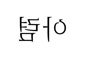 KPOP SHA SHA(샤샤、シャシャ) 아렴 (アリョム) 応援ボード・うちわ　韓国語/ハングル文字型紙 左右反転