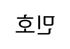 KPOP SHINee(샤이니、シャイニー) 민호 (ミンホ) プリント用応援ボード型紙、うちわ型紙　韓国語/ハングル文字型紙 左右反転