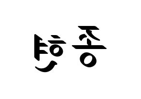 KPOP SHINee(샤이니、シャイニー) 종현 (ジョンヒョン) 応援ボード ハングル 型紙  左右反転