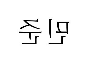 KPOP South Club(사우스클럽、サウスクラブ) 강민준 (カン・ミンジュン) 応援ボード・うちわ　韓国語/ハングル文字型紙 左右反転