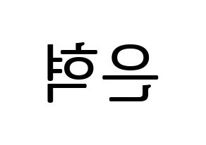 KPOP Super Junior-M(슈퍼주니어-M、スーパージュニア-M) 은혁 (ウニョク) プリント用応援ボード型紙、うちわ型紙　韓国語/ハングル文字型紙 左右反転