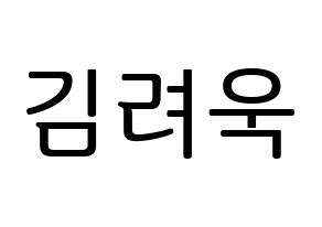 KPOP Super Junior(슈퍼주니어、スーパージュニア) 려욱 (リョウク) プリント用応援ボード型紙、うちわ型紙　韓国語/ハングル文字型紙 通常