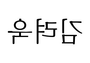 KPOP Super Junior(슈퍼주니어、スーパージュニア) 려욱 (リョウク) 応援ボード・うちわ　韓国語/ハングル文字型紙 左右反転