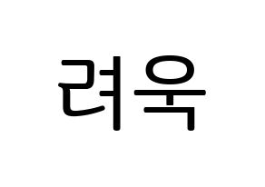 KPOP Super Junior(슈퍼주니어、スーパージュニア) 려욱 (リョウク) プリント用応援ボード型紙、うちわ型紙　韓国語/ハングル文字型紙 通常