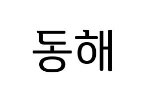 KPOP Super Junior(슈퍼주니어、スーパージュニア) 동해 (ドンヘ) プリント用応援ボード型紙、うちわ型紙　韓国語/ハングル文字型紙 通常