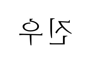 KPOP TEEN TEEN(틴틴、ティーンティーン) 이진우 (イ・ジヌ) 応援ボード・うちわ　韓国語/ハングル文字型紙 左右反転
