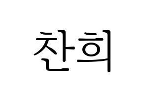KPOP TEEN TOP(틴탑、ティーントップ) 천지 (チョンジ) 応援ボード・うちわ　韓国語/ハングル文字型紙 通常
