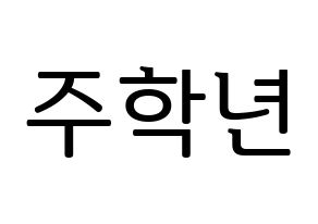 KPOP THE BOYZ(더보이즈、ザ・ボーイズ) 주학년 (チュハンニョン) プリント用応援ボード型紙、うちわ型紙　韓国語/ハングル文字型紙 通常