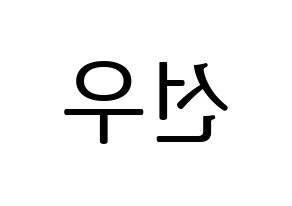 KPOP THE BOYZ(더보이즈、ザ・ボーイズ) 선우 (ソヌ) プリント用応援ボード型紙、うちわ型紙　韓国語/ハングル文字型紙 左右反転