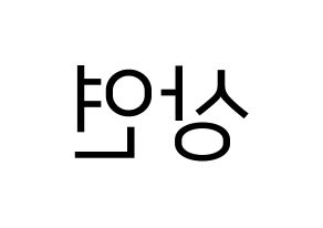 KPOP THE BOYZ(더보이즈、ザ・ボーイズ) 상연 (サンヨン) プリント用応援ボード型紙、うちわ型紙　韓国語/ハングル文字型紙 左右反転