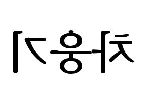 KPOP TOO(티오오、ティーオーオー) 웅기 (ウンギ) プリント用応援ボード型紙、うちわ型紙　韓国語/ハングル文字型紙 左右反転